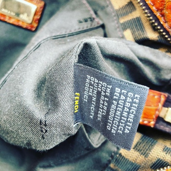 FENDI Crocodile Embossed Trim Zucca Chef Tote Bag - Picture 4 of 16